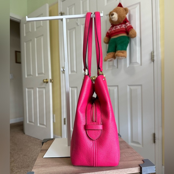 Kate Spade Leila Triple Compartment Shoulder Bag Leather Bright Rose - Picture 6 of 10